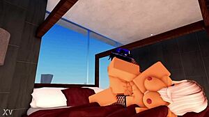 Blonde teen Sophie returns in Roblox and has fun with headless manager