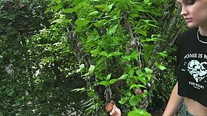 I punished her by tickling her feet outdoors