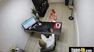 Hungarian Redhead in Debt Surrenders to Bank Clerk's Hard Deal!