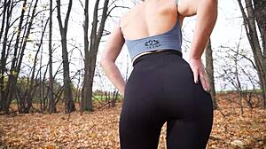 Fit Milf In Tight Black Leggings Boldly Teases Her Sexy Ass