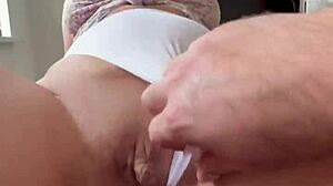 Julia Fit performs dirty anal in white thong