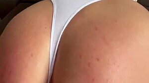 Julia Fit performs dirty anal in white thong