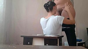 who lost the card game performs the forfeit with a lick in this lesbian illusion