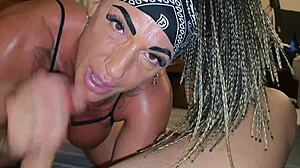 Danaxmuscles performs an impressive deepthroat