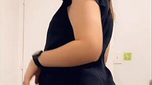 lil fun at work with wet pussy masturbation teasing big clit and ass