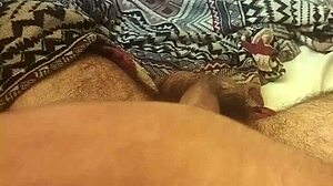 Skinny brazilian young guy masturbates solo on bed