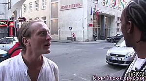 Blonde interracial facial humiliation