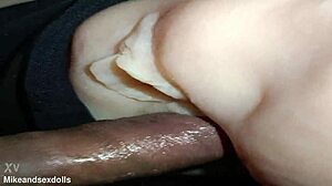 Intense Anal Action with Candy in Swimsuit on Desk Close-Up