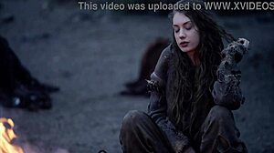 Fantasy baremaidens at campfire?