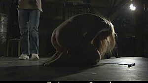 Sweet damsels treated in live BDSM with whipping