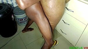 I found a condom he hide and he fuck me with it on my bent over ass