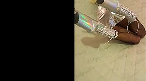 Total silver and fishnet pantyhose