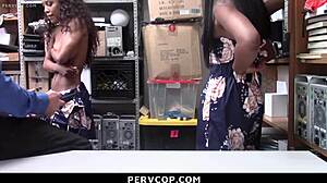 two shoplifting babes follow mall guards commands to avoid jail