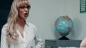 Milf teacher uses strapon to fuck young student