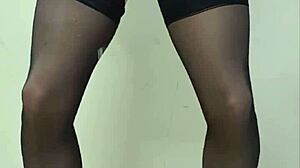 Watch this tgirl cum in pantyhose compilation