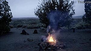 Fantasy baremaidens at campfire?