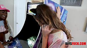 arcade sluts goin’ wild in gangbang action, damn! 🔥