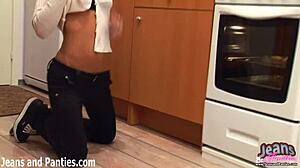 Girl Next Door Struggles With Tight Jeans And Nude Exposure