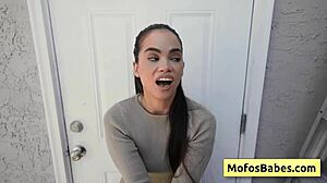 i watch sexy hot brunette angelina moon sucking huge fat dick and sliding it deep in her shaved pussy