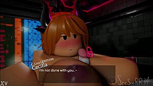 a roblox character cums in porn