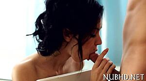 Biggest one-eyed monster rams tiny teen snatch with rough fucking and ball licking