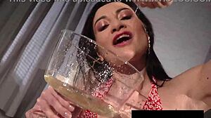 Piss Spitting Sweetie With Toys And Pussy Lips!