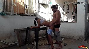 Fucking In The Backyard With The Babysitter - Rough Anal Teen Action!