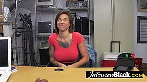 job interview turns interracial casting fun