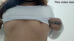 Pretty Girl Caresses Her Small Tits