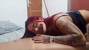 Bbw convinces wife to sit on husband's cock