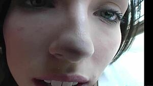 brunette teen slut gives jerk off instructions