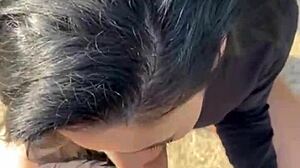 He puts all the cum on her face after he fucks her in her round ass