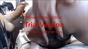 Ebony solo masturbation mission ends in powerful squirting