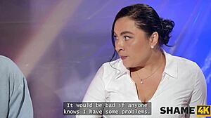 shame4k shows czech boss christina santes getting caught masturbating and licking pussy with a stranger at work.