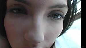 brunette teen slut gives jerk off instructions