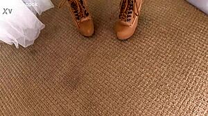 pristine edge takes huge cock deepthroat face fuck and swallows cum