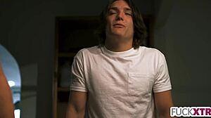 Little Petite Blonde Teen Gives Small Gift Of Deepthroat And Hardcore Sex To Stepdad