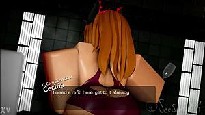 a roblox character cums in porn
