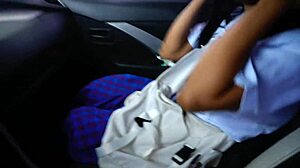 Professor drills petite Asian Pinay student with deepthroat and creampie outdoors.