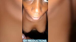 african teen worships my big black cock, cum on tits?