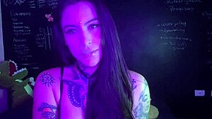 Me Showing Off With Tongue, Tattoos, Piercings, And Vibrator