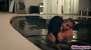 Savannah Sixx Kisses Gia Derza for Bedroom Tribbing and Groping