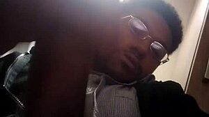 watch this amateur guy masturbating his big black monster cock at home