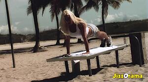 big ass tits milf gets jizz facial in interracial babe session