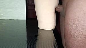 hey guys, tried anal with sally and finished between her thighs, what a wild homemade ride on the desk