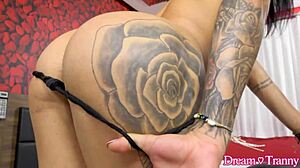 sexy tranny sabrina lins enjoys butt fucking from behind with machine