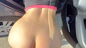 He puts all the cum on her face after he fucks her in her round ass