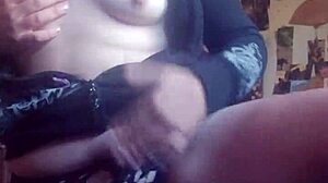 Before she fucks herself, she has to feel her ass and tits