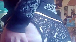 Before she fucks herself, she has to feel her ass and tits