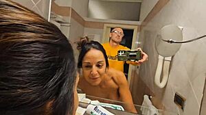 Huge Cock Waits For Shaved Pussy After Shower